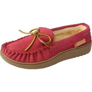 Women's Red Memory Foam Rubber Insole Faux Fur Anti Slip Sole Slippers Boot